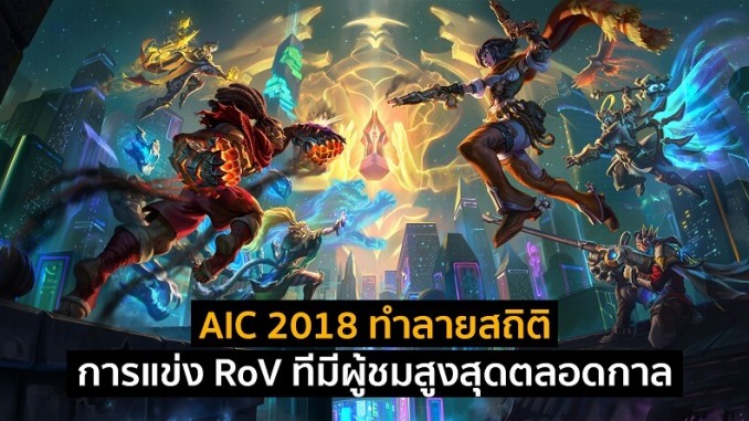 AIC ทำลายสถิติ การแข่ง RoV ที่มีผู้ชมสูงสุด